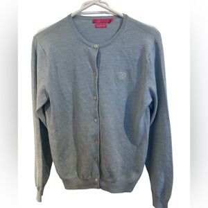 Peter Millar light blue merino wool cardigan sweater size large